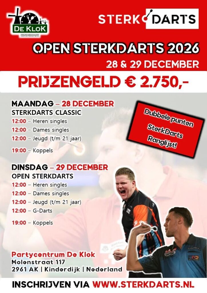 Open Sterkdarts 2026 in Zuid-Holland