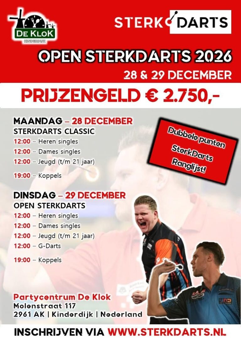 Open Sterkdarts 2026 — familie-kids in Zuid-Holland