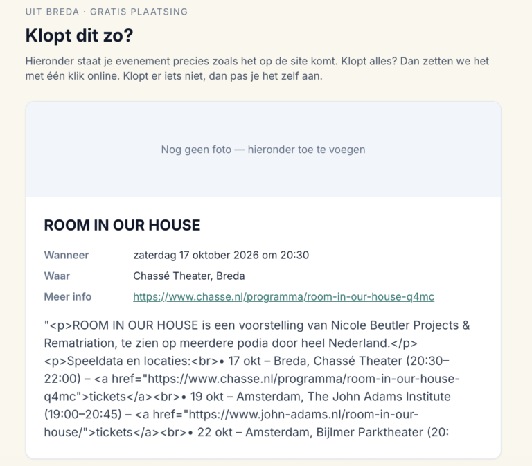 ROOM IN OUR HOUSE — theater in Zuid-Holland