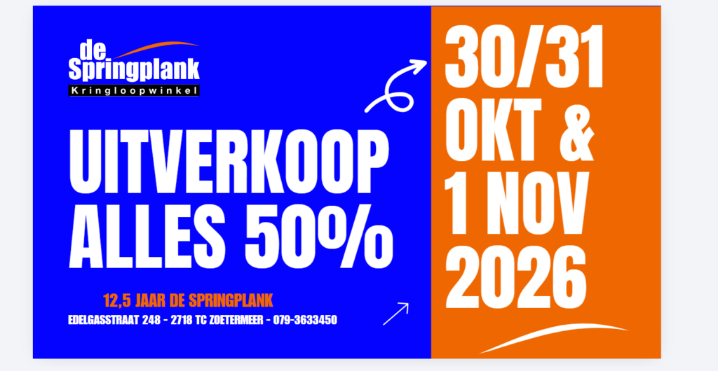 12,5 jaar kringloopwinkel de Springplank in Zoetermeer