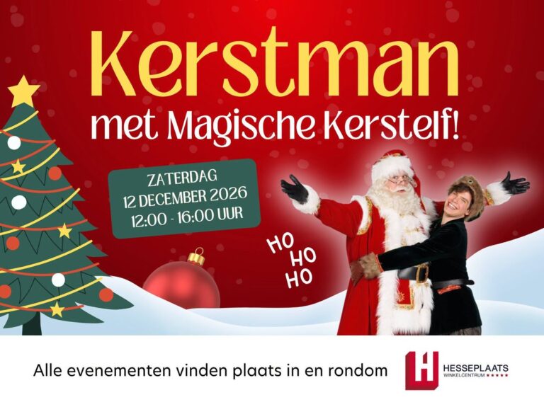 Kerstman met magische kerstelf — festival in Zuid-Holland