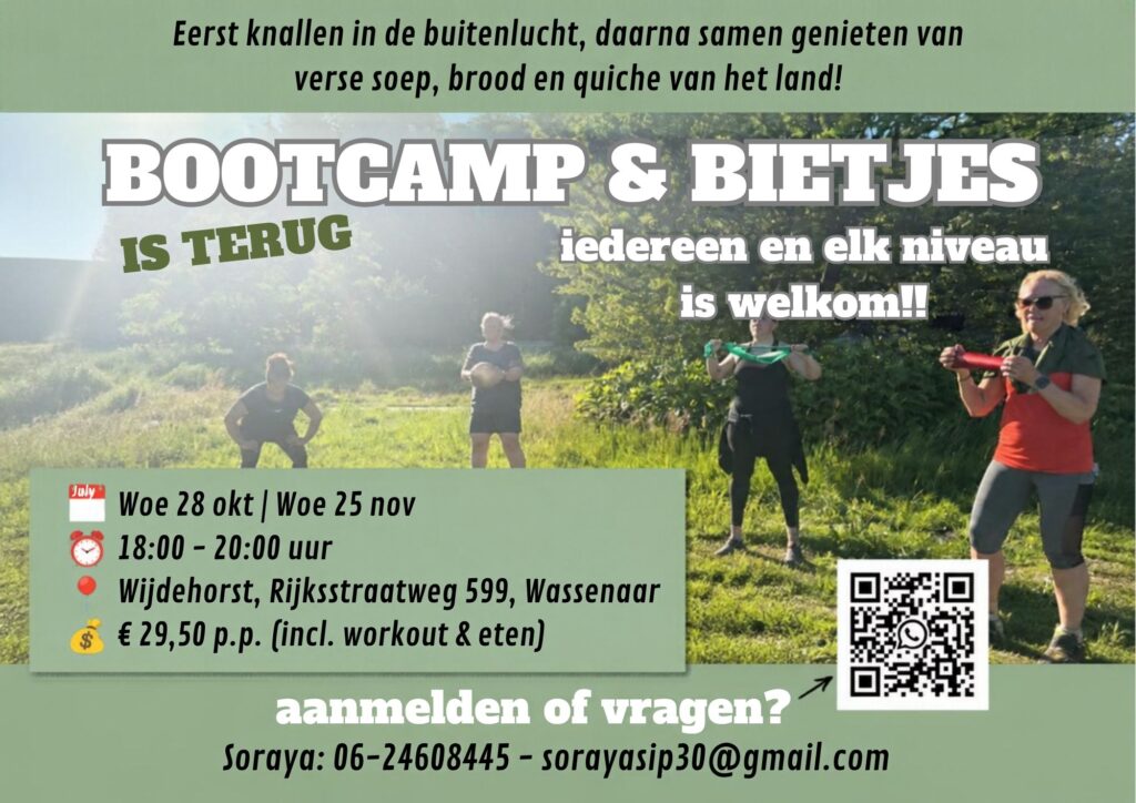 Bootcamp & Bietjes in Wassenaar is terug! | Sporten & Eten op het Land in Wassenaar