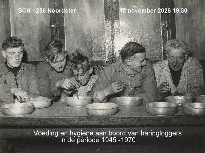 Lezing over voeding aan boord van haringloggers 1945-1970 op museumschip SCH 236 Noordster — lezing in Zuid-Holland